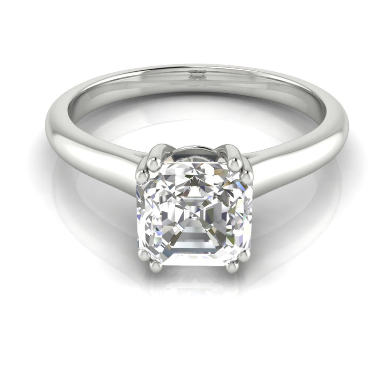 Double Prong Emerald Cut Engagement Ring | Moissanite | Lab Grown Diamond