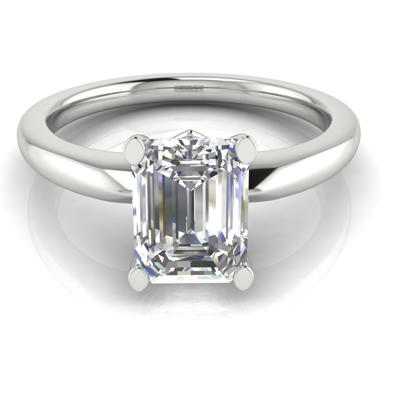 Modern Emerald Cut Lab Diamond Engagement Ring