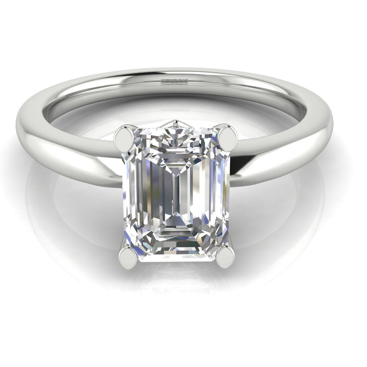 Modern Emerald Cut Lab Diamond Engagement Ring