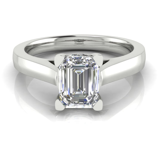 Peg Head Emerald Cut Lab Diamond Engagement Ring