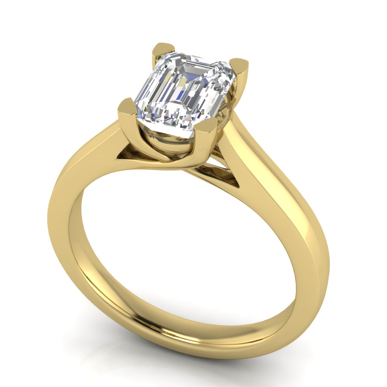 Crossover Emerald Cut Lab Diamond Engagement Ring