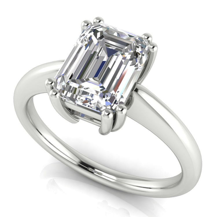 6 Prong Donut Emerald Cut Lab Diamond Engagement Ring