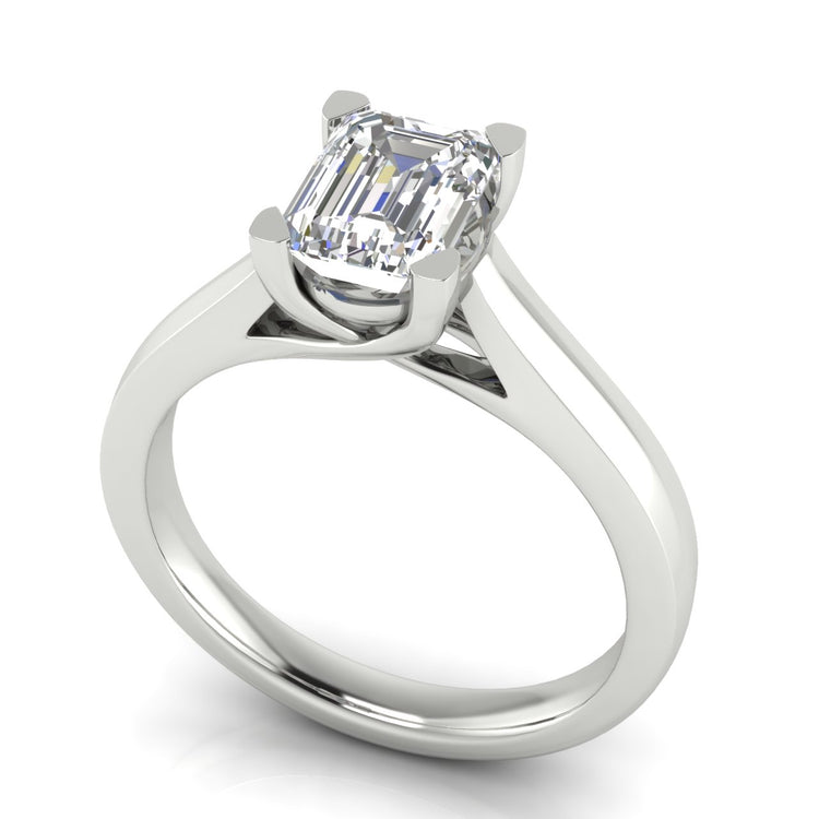 Crossover Emerald Cut Moissanite Engagement Ring