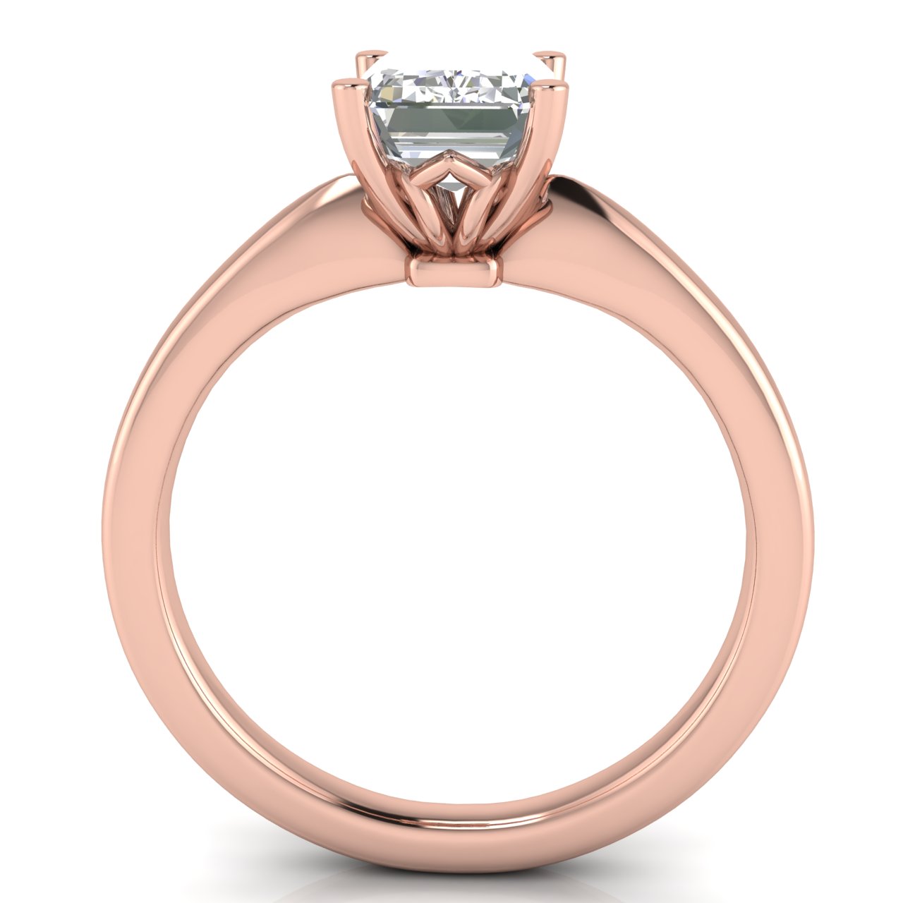 Modern Emerald Cut Lab Diamond Engagement Ring