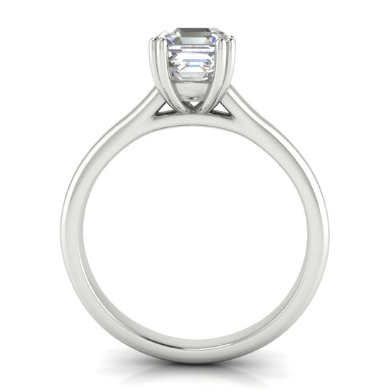 Double Prong Emerald Cut Moissanite Engagement Ring