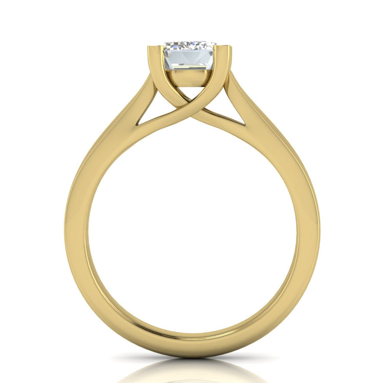 Crossover Emerald Cut Lab Diamond Engagement Ring