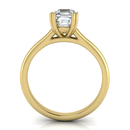 Double Prong Emerald Cut Lab Diamond Engagement Ring