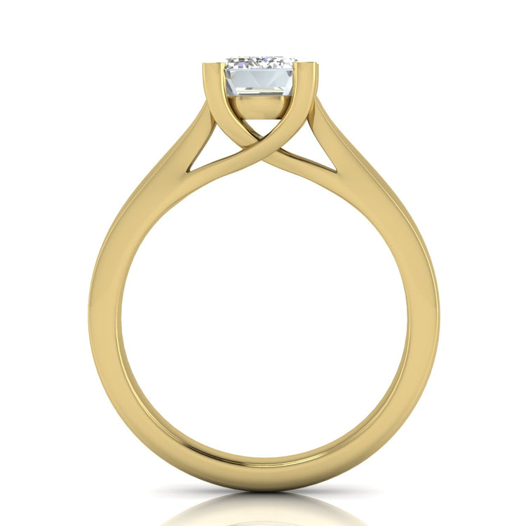 Crossover Emerald Cut Moissanite Engagement Ring