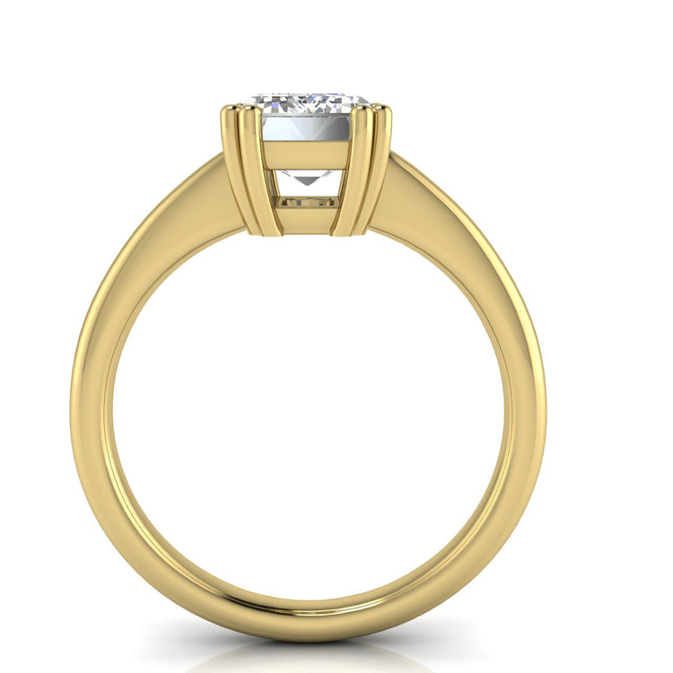 6 Prong Donut Emerald Cut Lab Diamond Engagement Ring