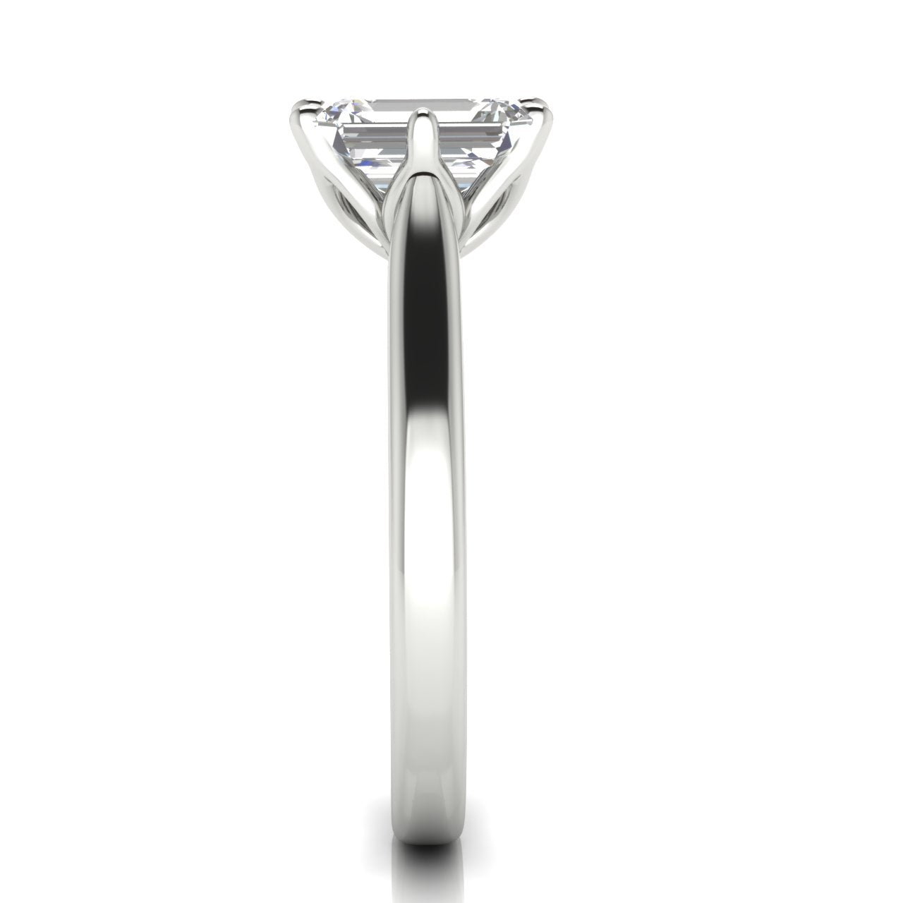 Floral Emerald Cut Moissanite Engagement Ring