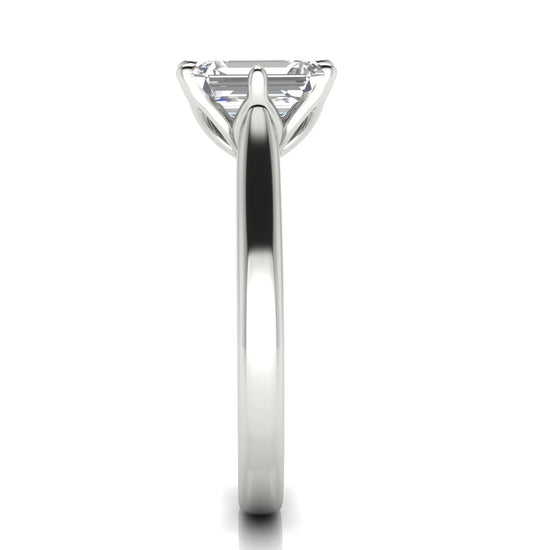 Floral Emerald Cut Lab Diamond Engagement Ring