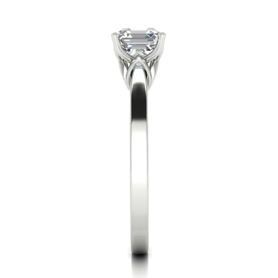 Tulip Basket Emerald Cut Lab Diamond Engagement Ring