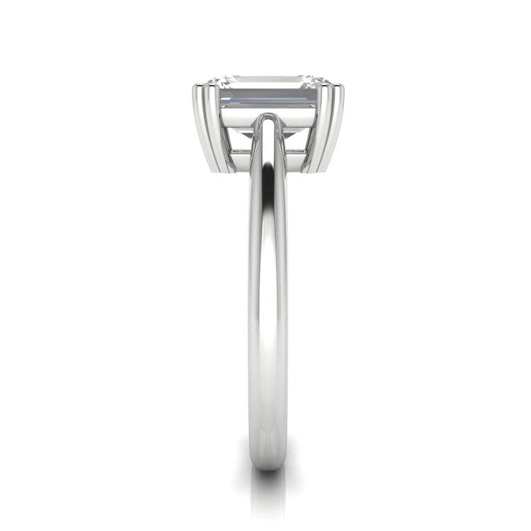 6 Prong Donut Emerald Cut Lab Diamond Engagement Ring