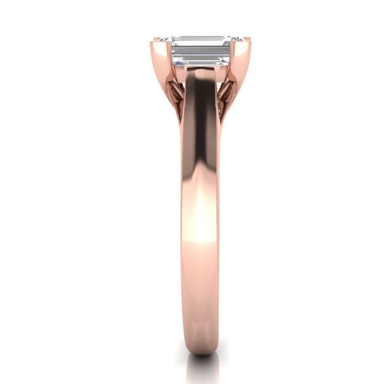 Crossover Emerald Cut Lab Diamond Engagement Ring