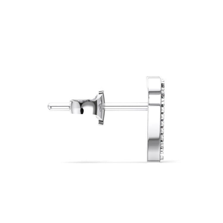 Heart Pave Moissanite Stud Earring