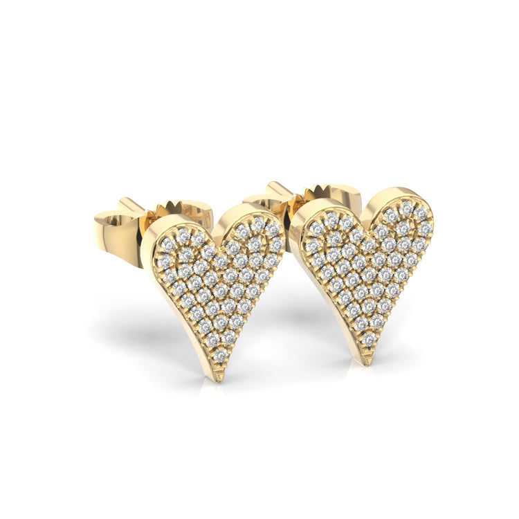 Heart Pave Moissanite Stud Earring
