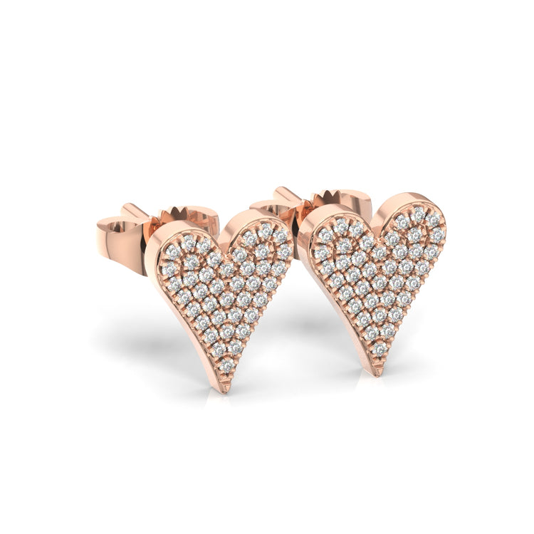 Heart Pave Moissanite Stud Earring