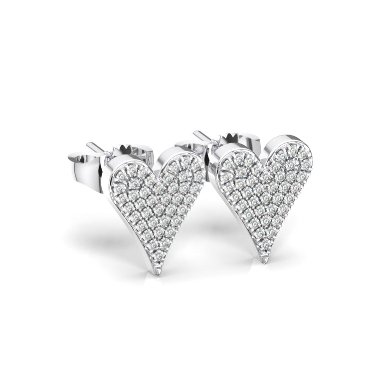Heart Pave Moissanite Stud Earring