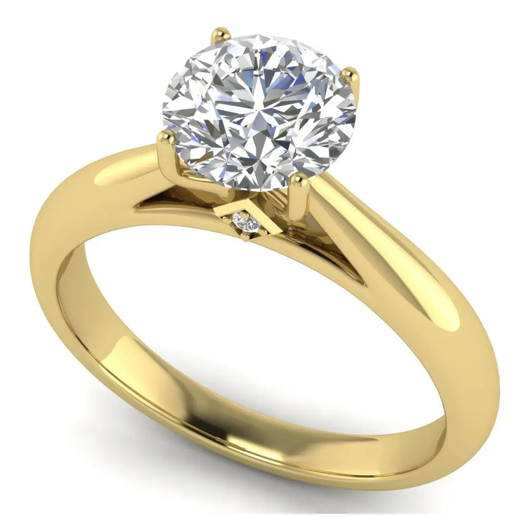 Elegant Hidden Stone Round Cut Lab Diamond Engagement Ring