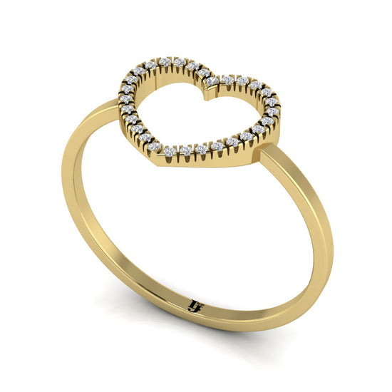 Open Heart Pave Moissanite Ring