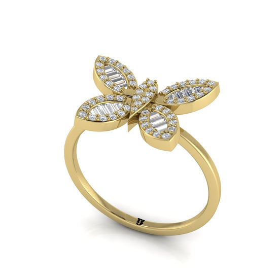 Classic Pave Butterfly Moissanite Ring