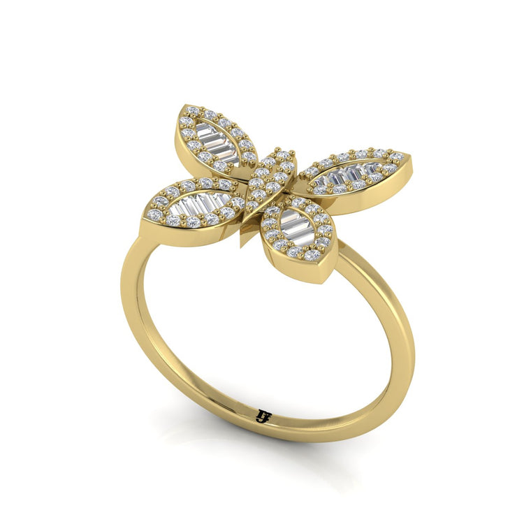 Classic Pave Butterfly Moissanite Ring