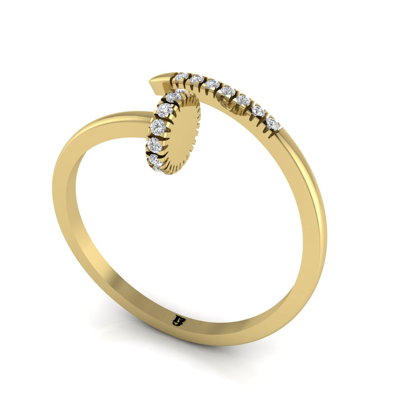 Twisted Pave Nail Moissanite Ring