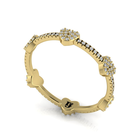 Gold Heart Moissanite Ring