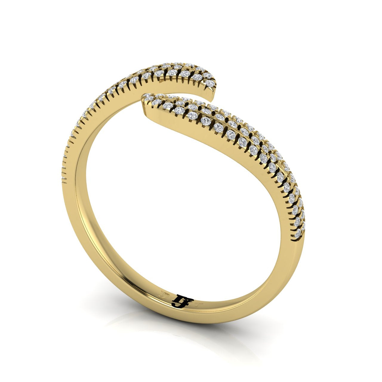 Pave Open Wave Moissanite Ring