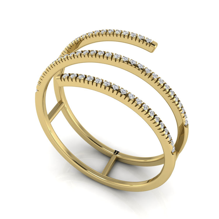 Stylish Spiral Moissanite Ring