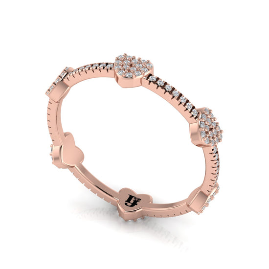 Gold Heart Moissanite Ring