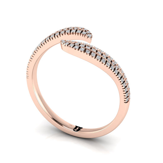 Pave Open Wave Moissanite Ring