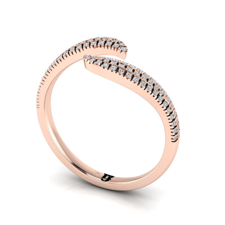 Pave Open Wave Moissanite Ring