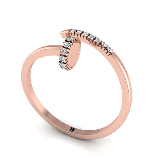 Twisted Pave Nail Moissanite Ring