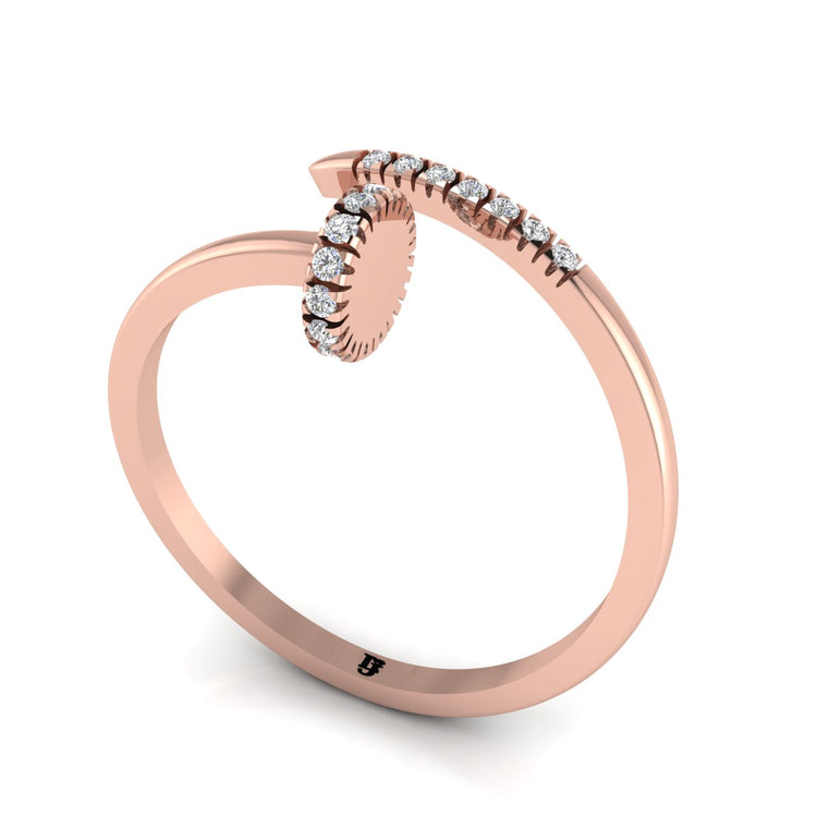 Twisted Pave Nail Moissanite Ring