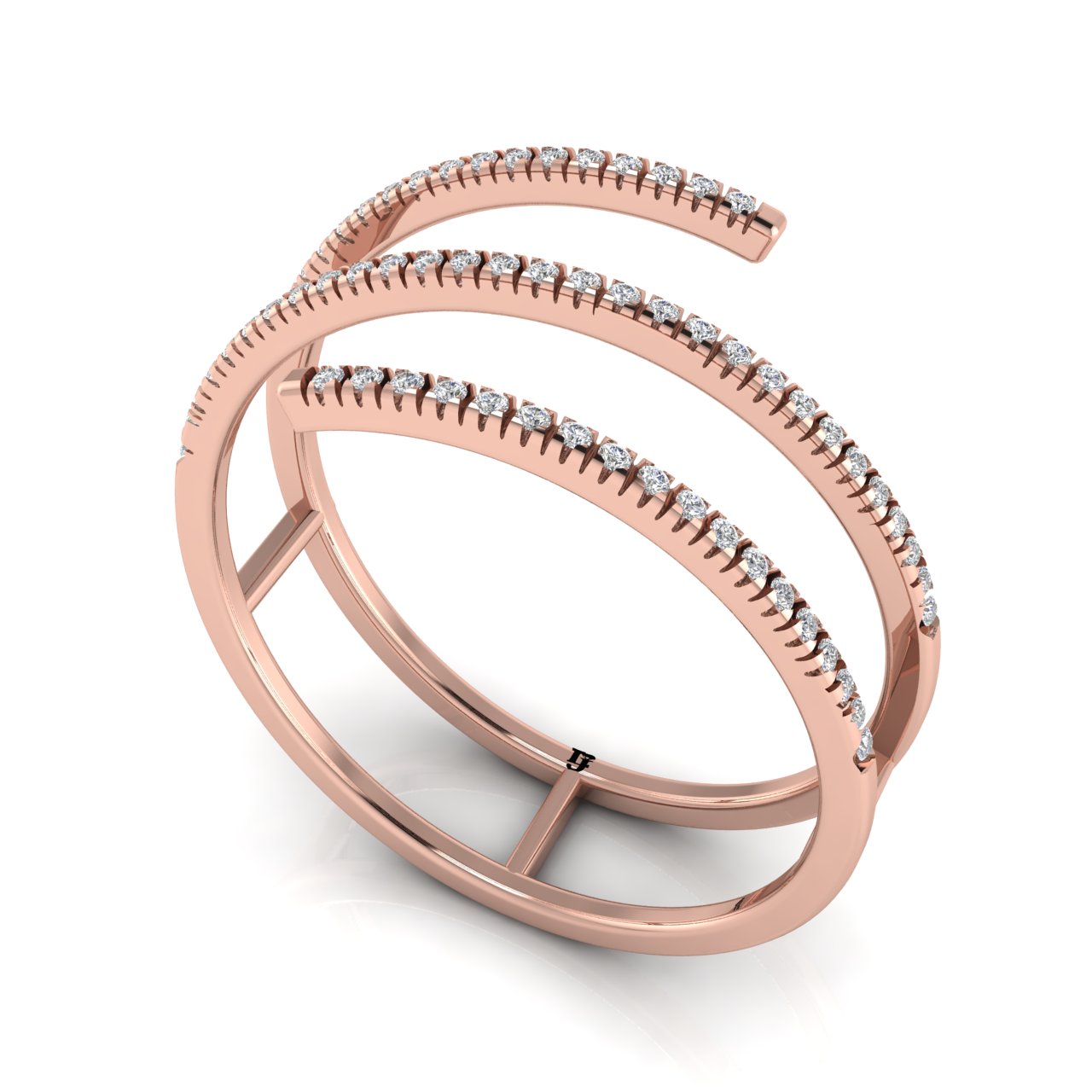 Stylish Spiral Moissanite Ring