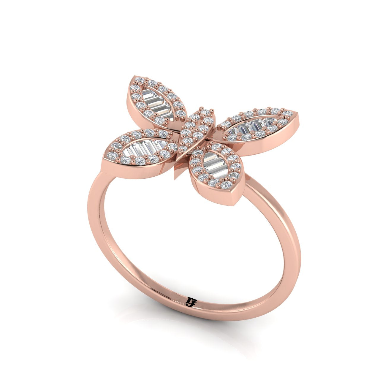 Classic Pave Butterfly Moissanite Ring