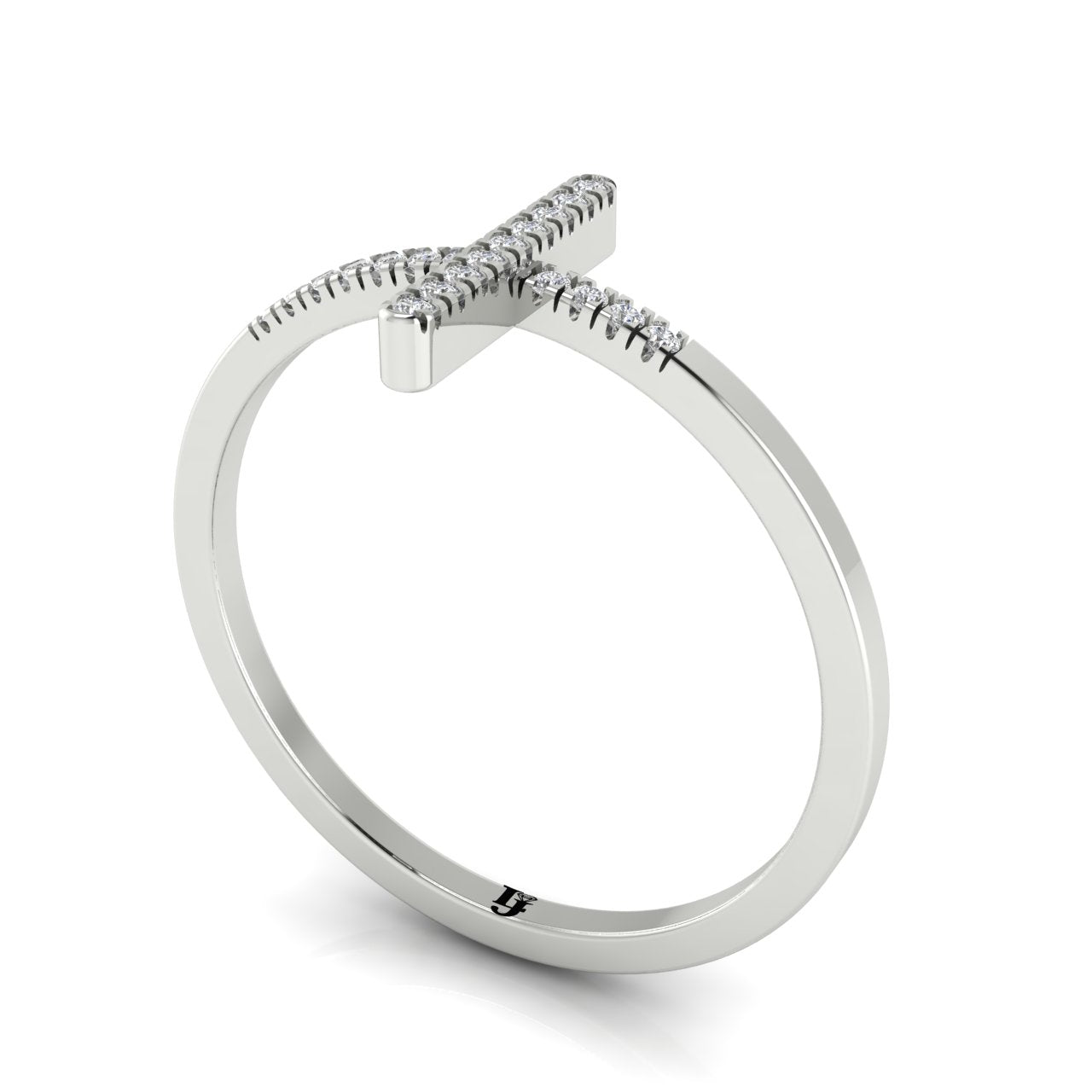 Pave Cross Moissanite Ring