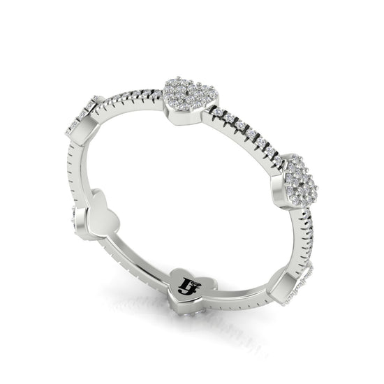 Gold Heart Moissanite Ring