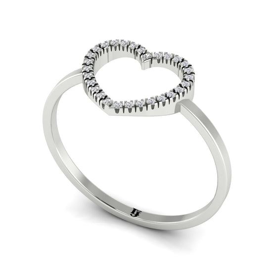 Open Heart Pave Moissanite Ring