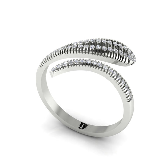 Bypass Snake Inspired Gold Moissanite Ring