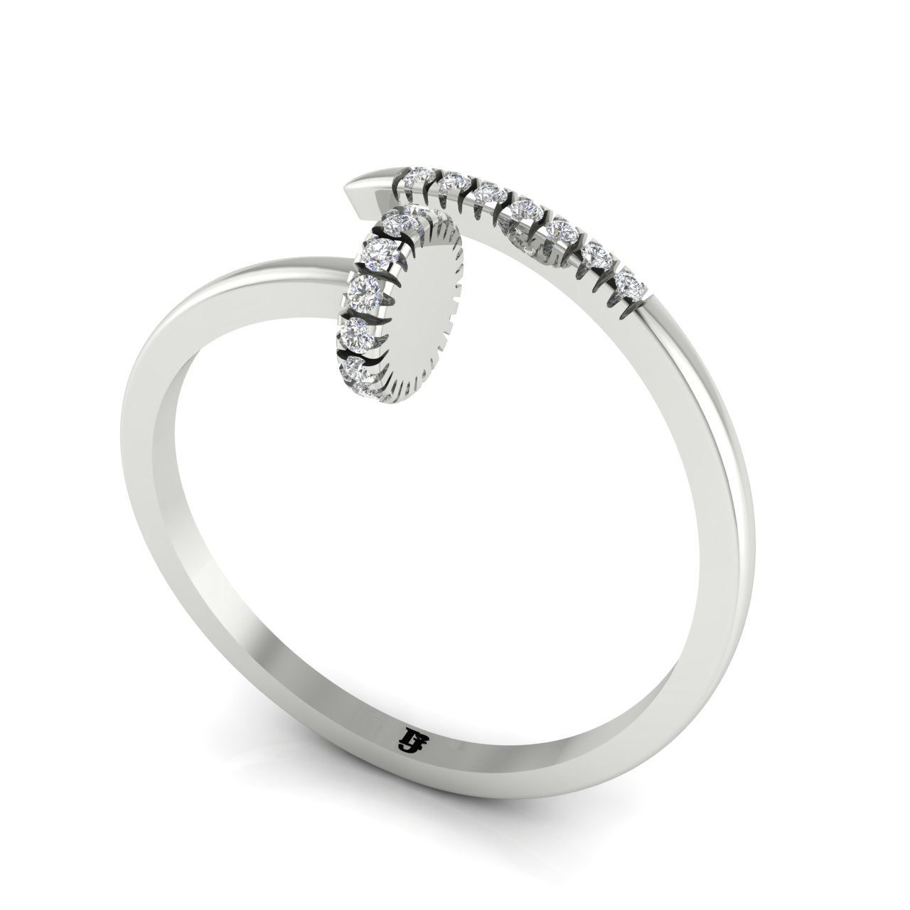 Twisted Pave Nail Moissanite Ring