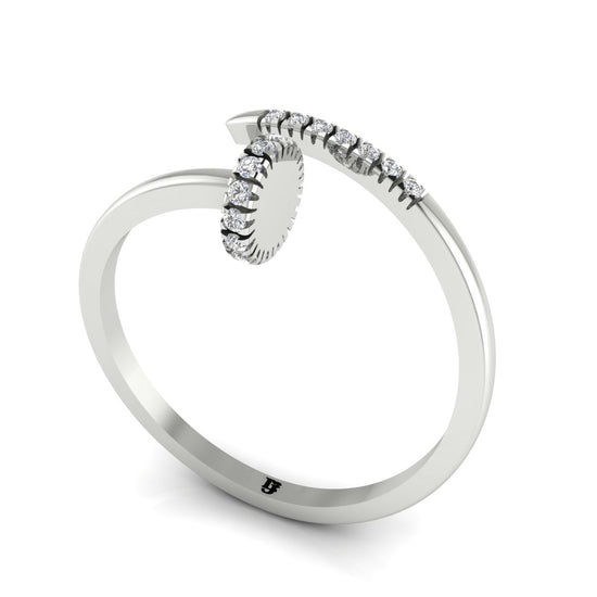 Twisted Pave Nail Moissanite Ring