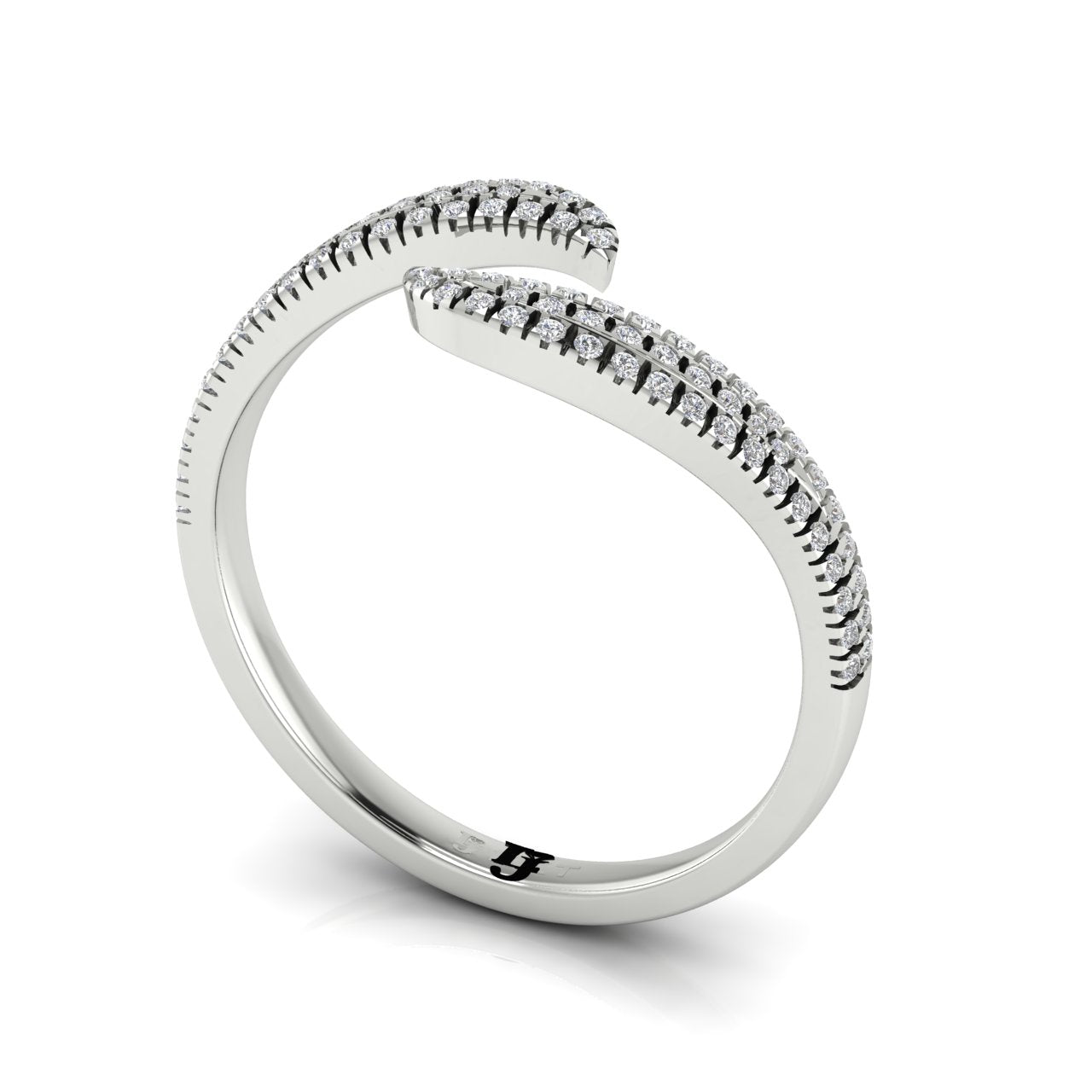 Pave Open Wave Moissanite Ring