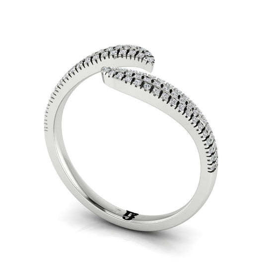Pave Open Wave Moissanite Ring