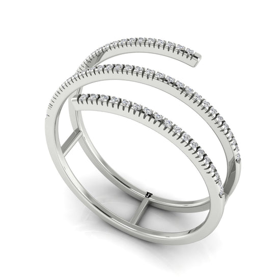 Stylish Spiral Moissanite Ring