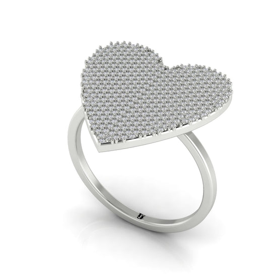 Pave Heart Moissanite Ring