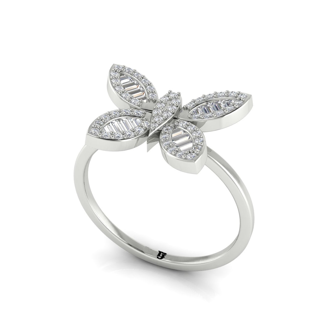 Classic Pave Butterfly Moissanite Ring