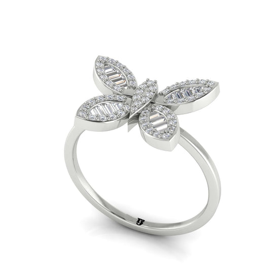 Classic Pave Butterfly Moissanite Ring