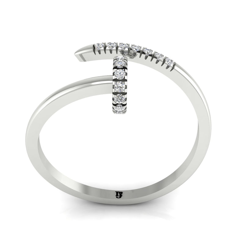 Twisted Pave Nail Moissanite Ring